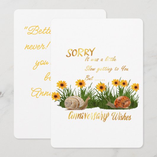 Belated Anniversary Wishes Feestdagenkaart (Voorkant / Achterkant)