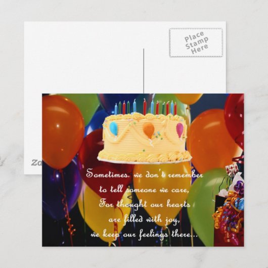 BELATED BIRTHDAY BRIEFKAART (Voorkant / Achterkant)