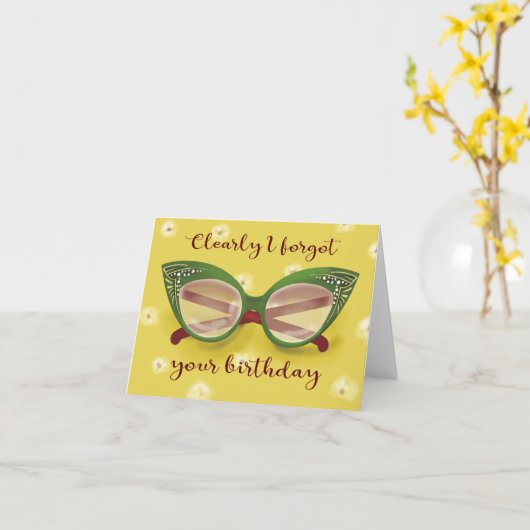 Belated Birthday Card Kaart (Gele Bloem)