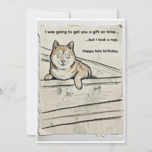 Belated Birthday Card – Shibupi Took a Nap (Voorkant)