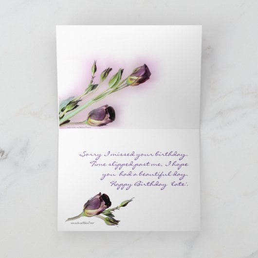 Belated Birthday-customize Kaart (Binnen)