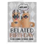 Belated Birthday Cute Cartoon Dogs (Voorkant)