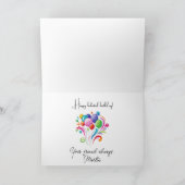 Belated Birthday Elephant Personalize Name Text Kaart (Binnen)