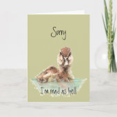 Belated Birthday Funny Angry Duck, Bird Kaart (Voorkant)