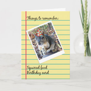 Belated Birthday Funny Squirrel in Party Pet Kaart