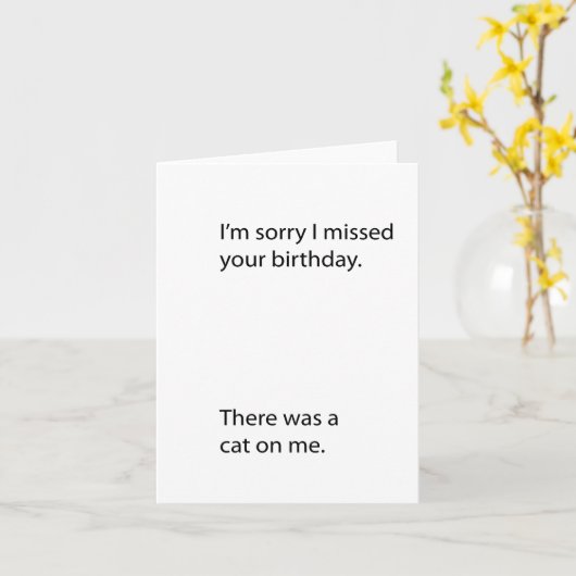 Belated Birthday Humor Kaart (Gele Bloem)