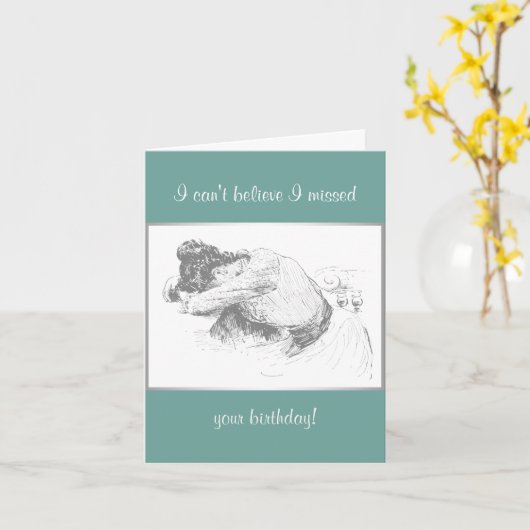 Belated Birthday Kaart (Gele Bloem)