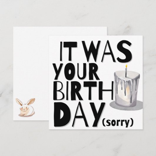 Belated Birthday Kaart (Voorkant / Achterkant)