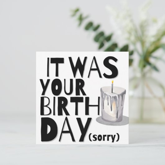 Belated Birthday Kaart (Staand voorkant)