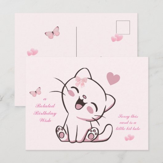 Belated Birthday Kaart (Voorkant / Achterkant)