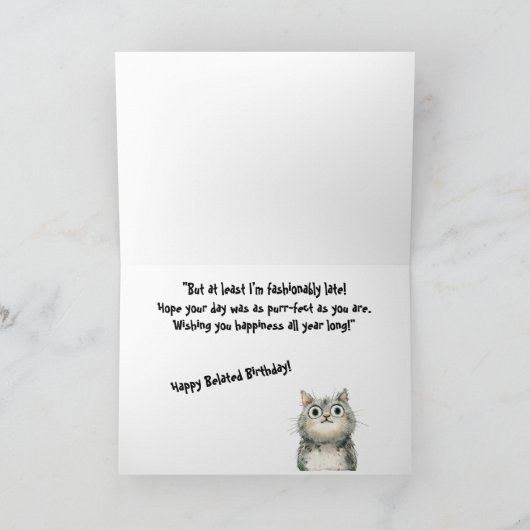 Belated Birthday Kaart (Binnen)