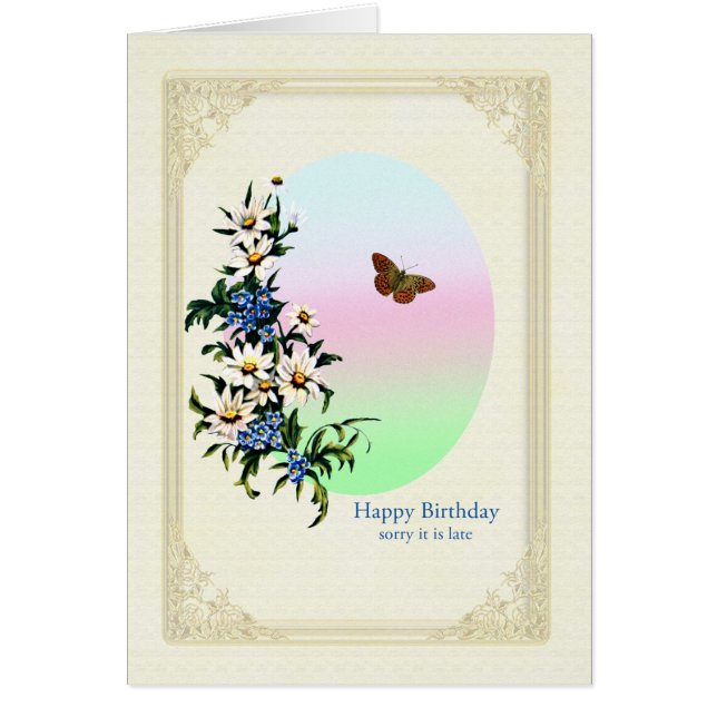 Belated Birthday met Flowers (Voorkant)