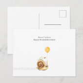 Belated Birthday Sorry Snail Illustration Card Briefkaart (Voorkant / Achterkant)