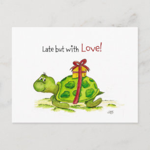 Belated Birthday Turtle - Late maar met liefde Briefkaart
