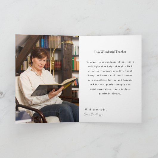 Belated Tutor Birthday – Pink Roses & Study Theme Kaart (Binnen)