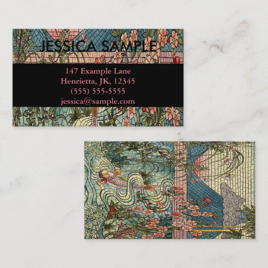 Belcher Mosaic Glass Koi Fishy Visitekaartje (Voorkant / Achterkant)