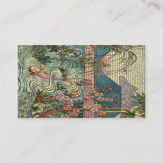 Belcher Mosaic Glass Koi Fishy Visitekaartje (Achterkant)