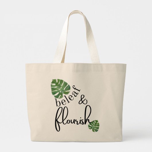 Beleaf (Geloof) & Bloei Grote Tote Bag (Achterkant)