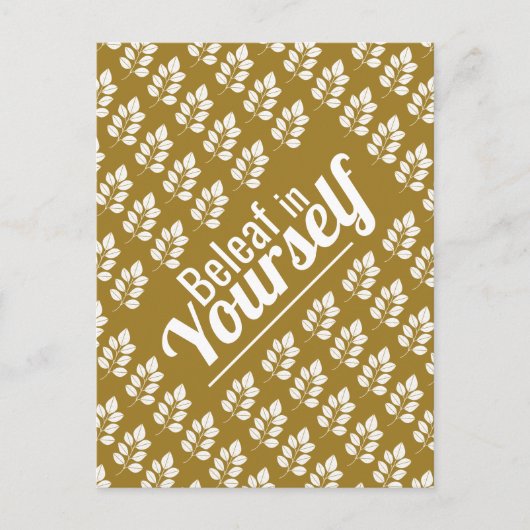 Beleaf in jezelf, White Leaf Briefkaart (Voorkant)