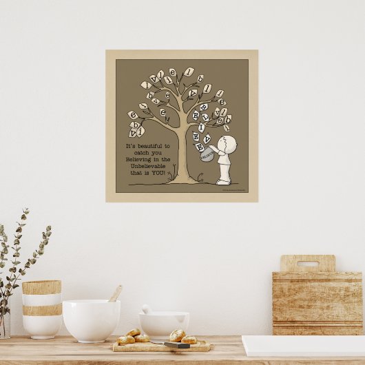Be'LEAVES'- vangstbladeren Poster (Keuken)
