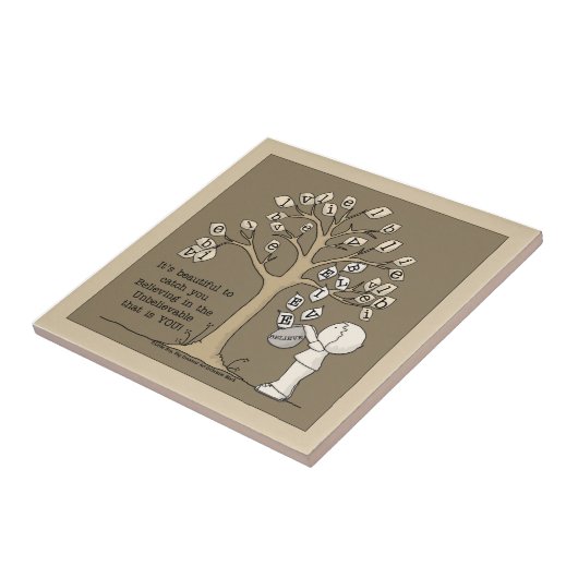 Be'LEAVES'- vangstbladeren Tegeltje (Zijkant)