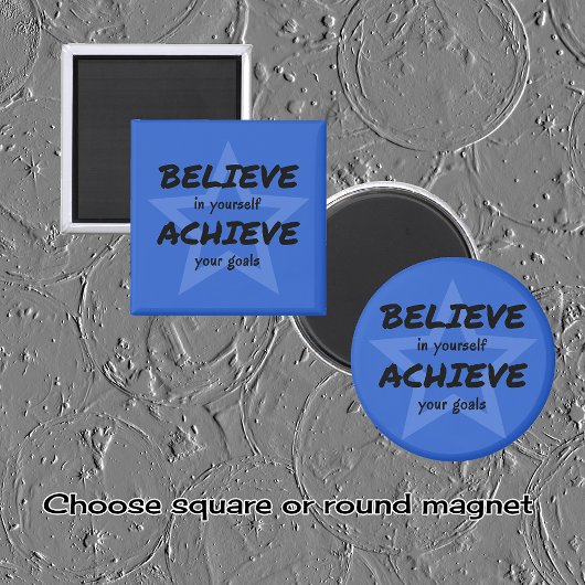 Beleef aanmoedigingsblauwe ster magneet