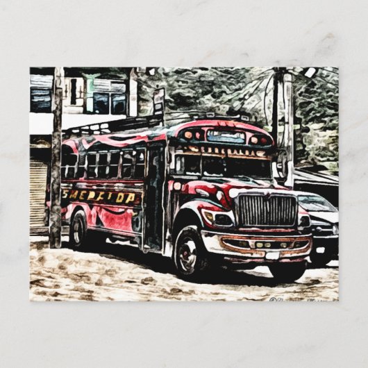 Beleef Chicken Bus in Guatemala Briefkaart (Voorkant)