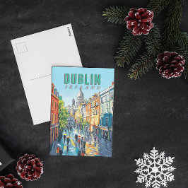 Beleef de charme van Dublin met deze vintage reis Briefkaart