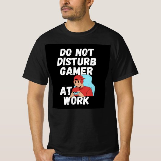 Beleef de gamer niet op het werk t-shirt (Voorkant)