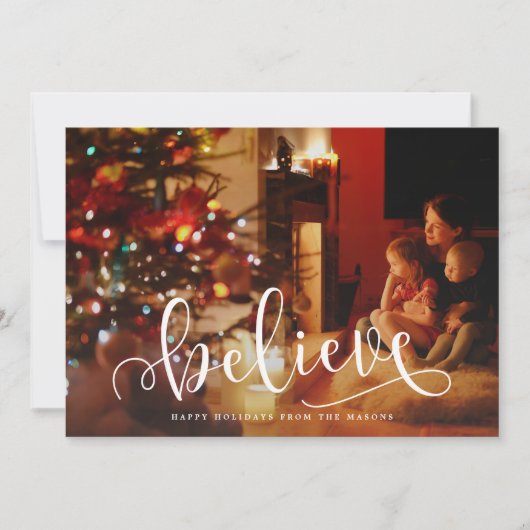 Beleef de Holiday Foto van het Manuscript Feestdagenkaart (Voorkant)