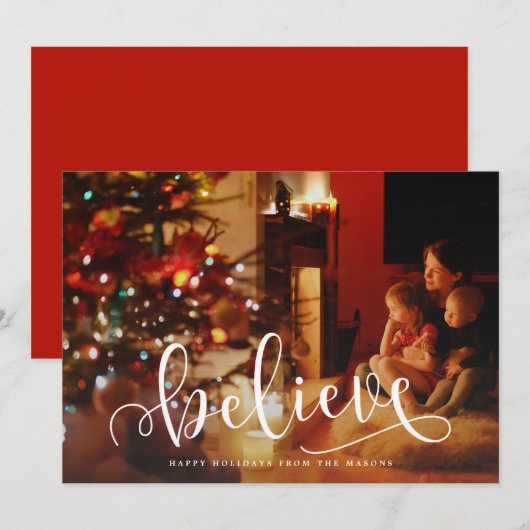 Beleef de Holiday Foto van het Manuscript Feestdagenkaart (Voorkant / Achterkant)