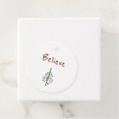 Beleef de rode, eenvoudige kerstboom bedankjes labels (In situ)