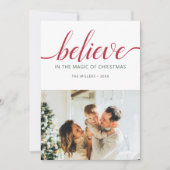 Beleef de witte feestkaart voor kerstscript feestdagenkaart (Voorkant)