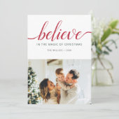 Beleef de witte feestkaart voor kerstscript feestdagenkaart (Staand voorkant)