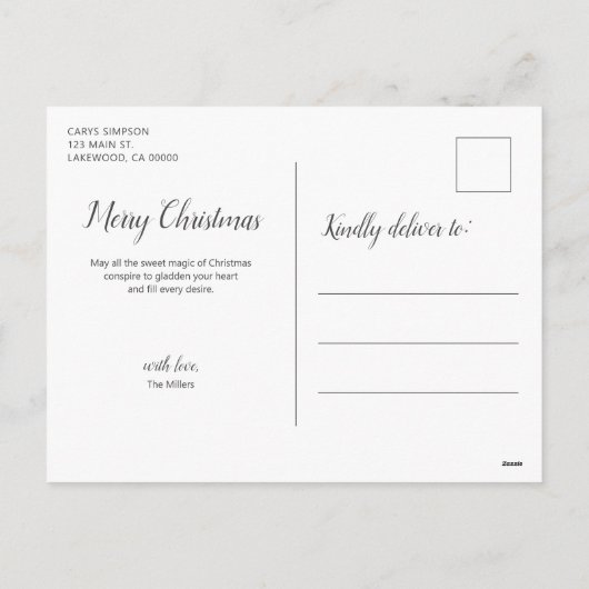 Beleef de witte foto van het kerstscript feestdagenkaart (Achterkant)