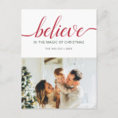 Beleef de witte foto van het kerstscript feestdagenkaart (Voorkant)