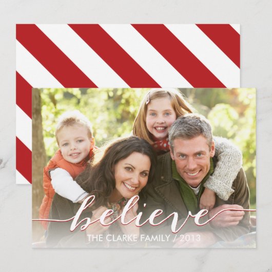 Beleef gewoon de feestdag fotokaart | Rood Feestdagenkaart (Voorkant / Achterkant)