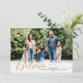 Beleef gouden witte, eenvoudige kerstkaart (Staand voorkant)