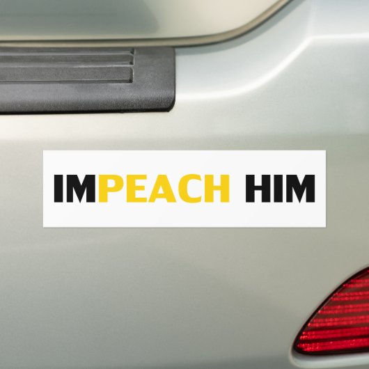 Beleef hem nu, #impeachhim, zwarte witte bumper bumpersticker (Op auto)