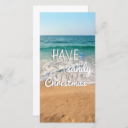 Beleef jezelf een zanderig klein kerstfeest feestdagenkaart (Voorkant / Achterkant)