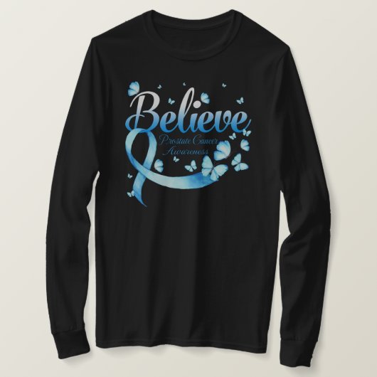 Beleef PROSTATE CANCER Butterfly T-shirt (Design voorkant)