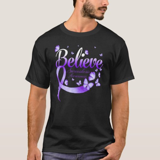 Beleef sarcoïdose Bewustmakingsvlinder T-shirt (Voorkant)