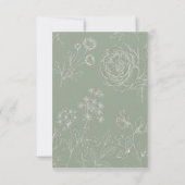 Beleefd antwoord sage groene bloemkaart (Achterkant)