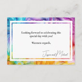 BELEEFD geen kinder bruiloft etherische bloei Informatiekaartje (Achterkant)