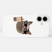 Beleefde kattenmeme met swagbril en Boba-drank Case-Mate iPhone Case (Achterkant (horizontaal))