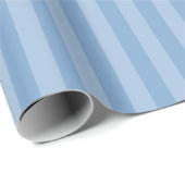 Beleefde Lichtblauwe Monochrome Verticale Strepen Cadeaupapier (Rol Hoek)