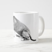 Beleefde poot - Pitbull Mix Monochrome Grote Koffiekop (Voorkant rechts)