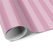 Beleefde Roze Monochrome Verticale Strepen Cadeaupapier (Rol Hoek)