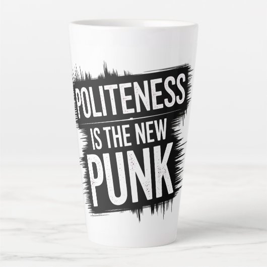 Beleefdheid is het nieuwe Punk Latte Mok (Voorkant)