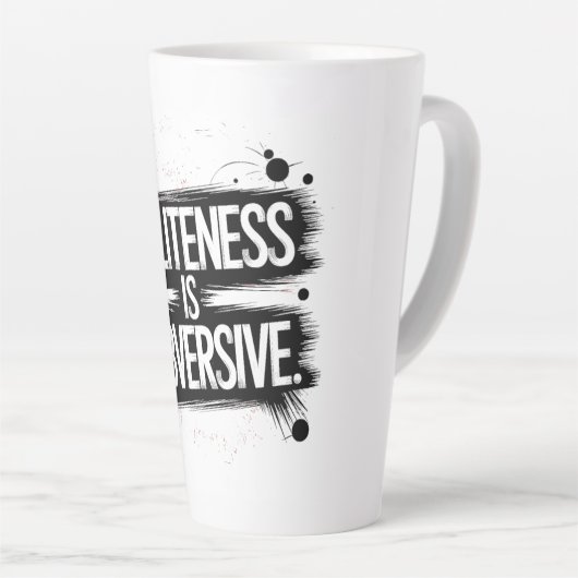 Beleefdheid is subversief latte mok (Rechterhoek)